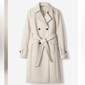 RW&CO. Double-Breasted Belted Trench Coat - Cream